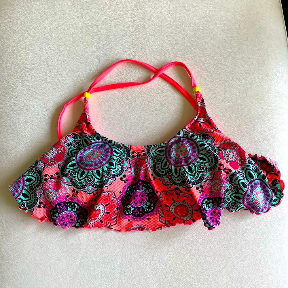 La Vie En Rose Mandala Print Bikini Top Orange